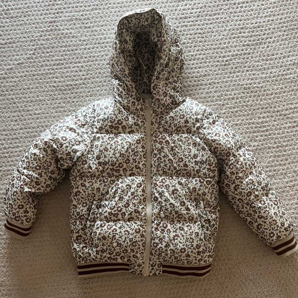 Rylee & Cru Vintage Floral Girls Snow Ski Puffer Jacket